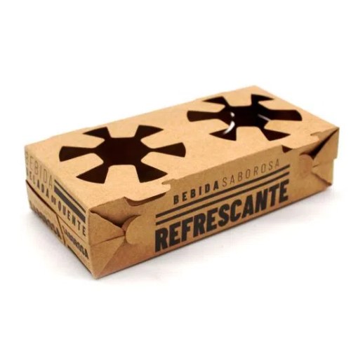Porta Copos Delivery Kraft 19*5*9CM 50UN